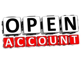 3D Open Account Button Click Here Block Text