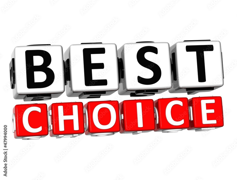 Poster 3d best choice button click here block text