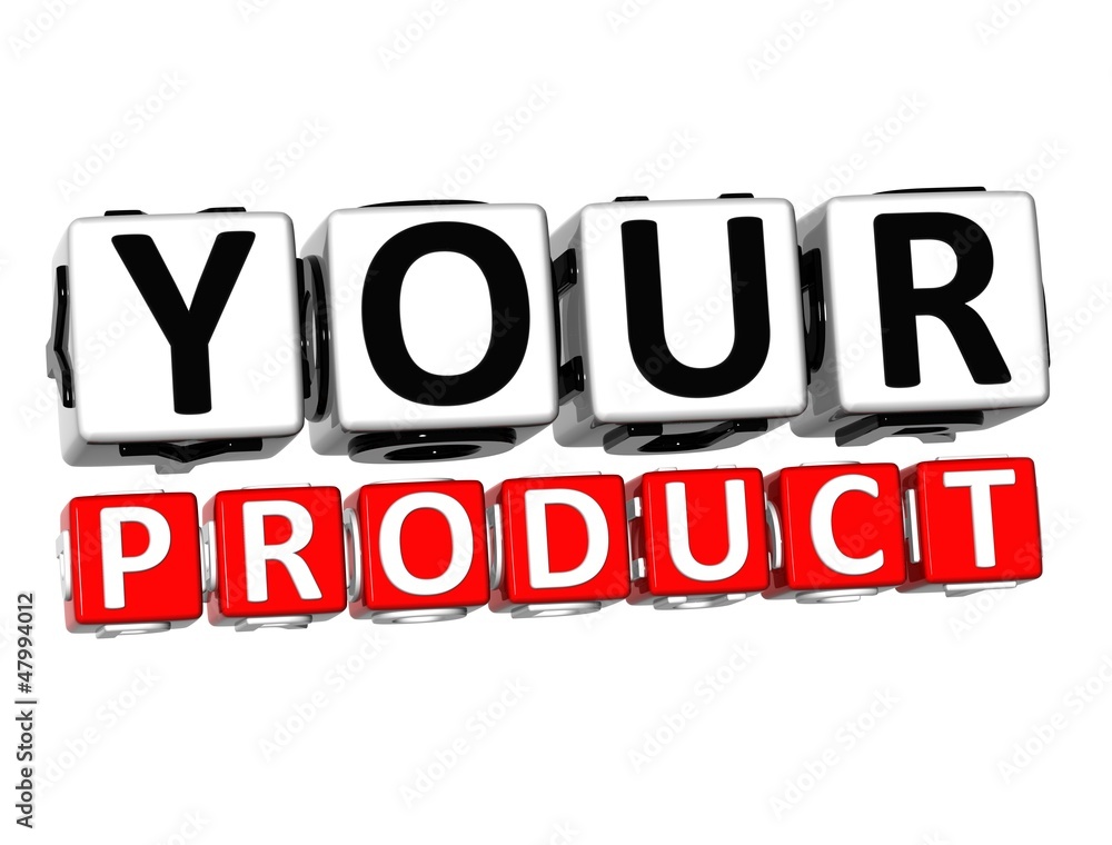 Poster 3d your product button click here block text