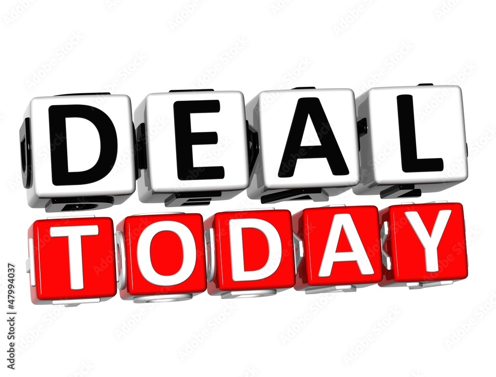 Poster 3d deal today button click here block text