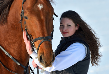 Obraz premium Girl with a horse
