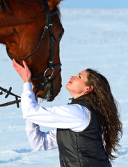 Obraz premium Girl with a horse