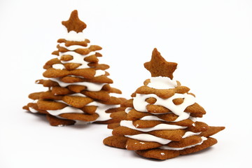 Christmas trees made of gingerbread