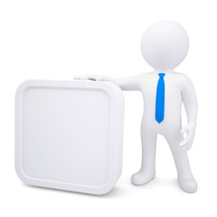 3d man with a white rectangle frame