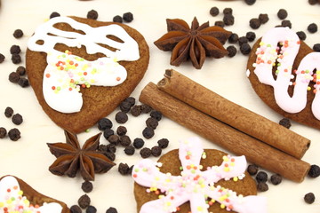 Gingerbread on a pastry board