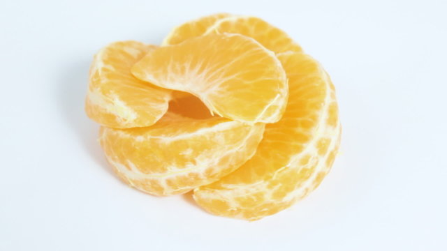 mandarin on white background, rotates