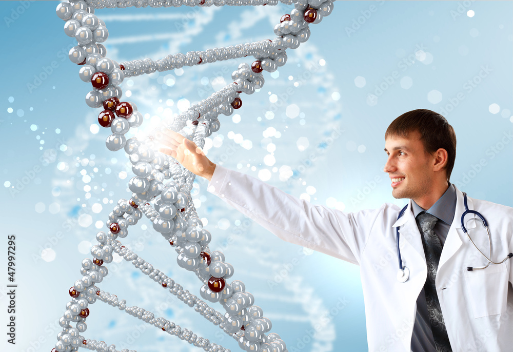 Wall mural dna strand illustration