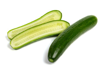 Fresh raw cucumbers isolated on white