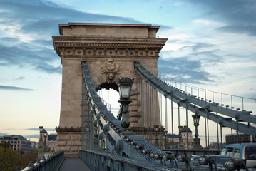 Naklejka premium Chain Bridge in Budapest (Hungary)