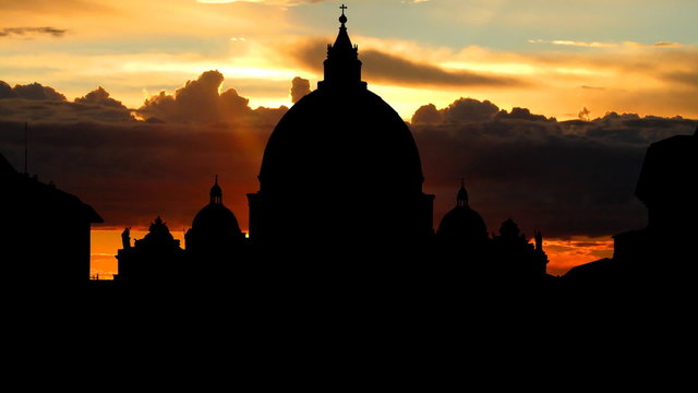 Italy Vatican city St Peter basilica sunrise