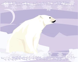 Foto op Canvas Polar bear in a decorative illustration © Artistan