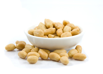 Salted peanuts. Nuts in a Small Bowl