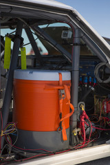 Cooling tower inside a racing car