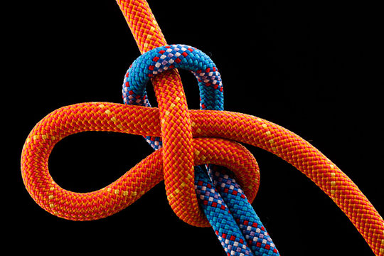 rope knot isolated on black background