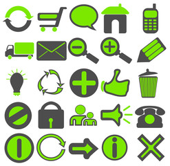 Grey Green Web Icons