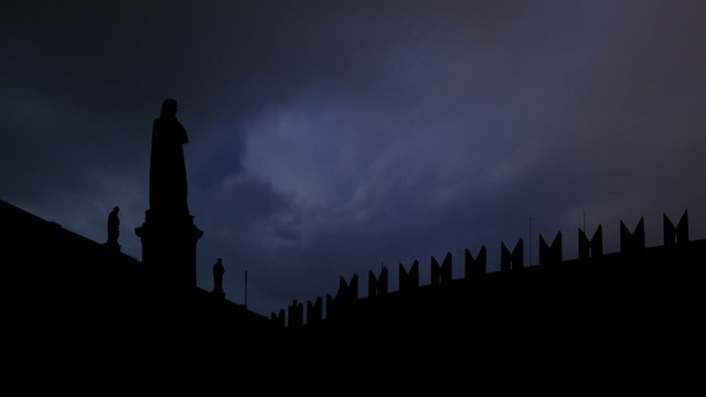 Italy Verona Piazza dei Signori night storm