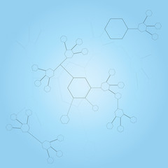 Abstract images of molecular structures .