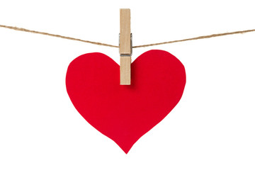 red paper heart hanging