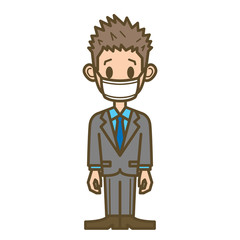 ビジネスマン　F01　全身　マスク