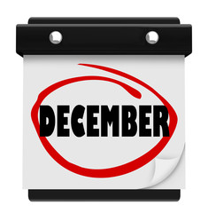 December Word Wall Calendar Change Month Winter Christmas
