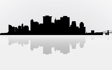 City Manhattan panorama, vector