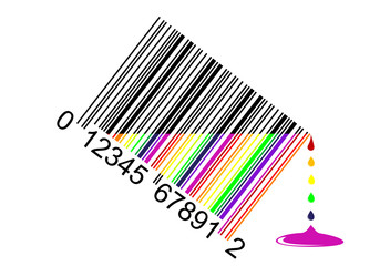 colorful liquid bar code, perfect for sale, vector