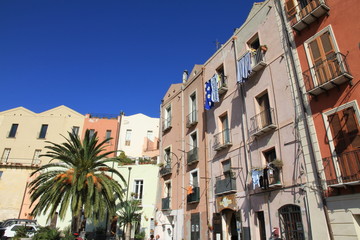 Old town of Cagliari Sardinia Italy Europe