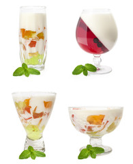 set of a dessert with jelly