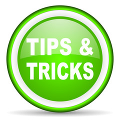 tips green glossy icon on white background