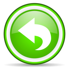 back green glossy icon on white background