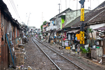 Unidentified poor people living in slum, Indonesia. © Aleksandar Todorovic