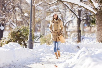 Young woman at winter