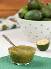 Fresh feijoa and jam
