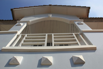 A balcony on modern building in Bangkok city, Thailand