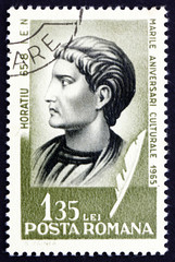 Postage stamp Romania 1965 Horace, Roman Poet