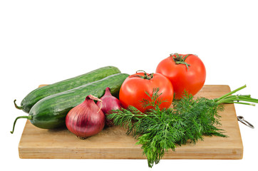Fresh vegetables on a cutting board
