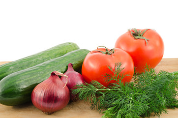 Fresh vegetables on a cutting board