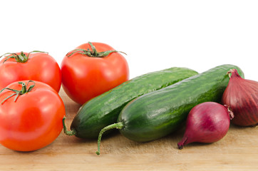 Fresh vegetables on a cutting board