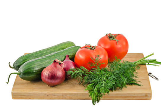 Fresh Vegetables On A Cutting Board