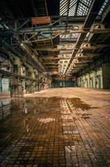 An abandoned industrial interior
