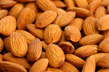tasty almond nuts, close up
