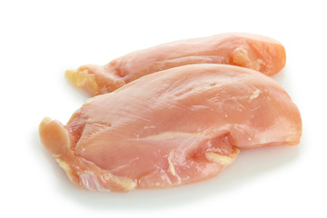 raw chicken meat, isolated on white