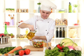 Chef cooking in kitchen