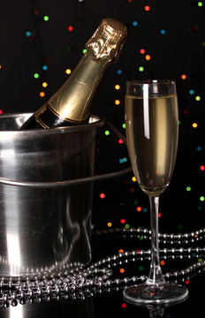 Celebratory champagne with wineglass