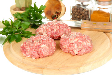 Raw meatballs with spices