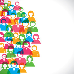 colorful businessmen and women background