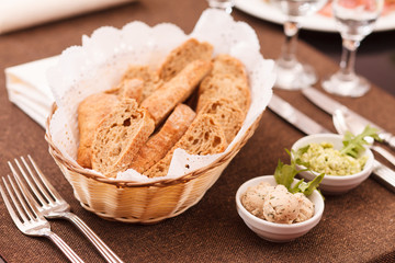 fresh crusty bread in a basket