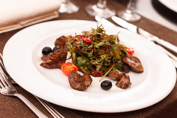 meat with salad