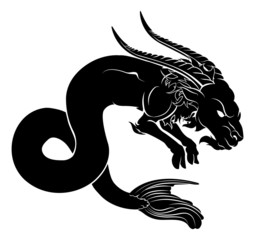 Stylised sea goat illustration