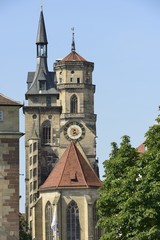 Obraz premium Stiftskirche pinnacles, Stuttgart